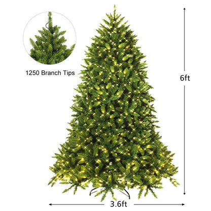 Premium Hinged Artificial Fir Christmas Tree with LED Lights