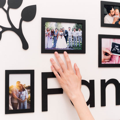 Wooden Led Family Tree - Black Ember