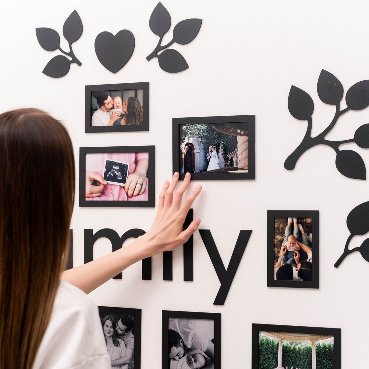 Wooden Led Family Tree - Black Ember