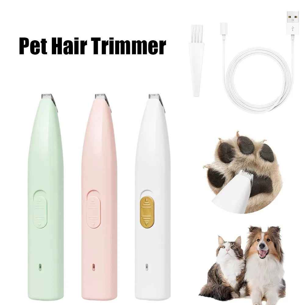 Rechargeable Dog Paw Trimmer with LED Light and Quiet Motor