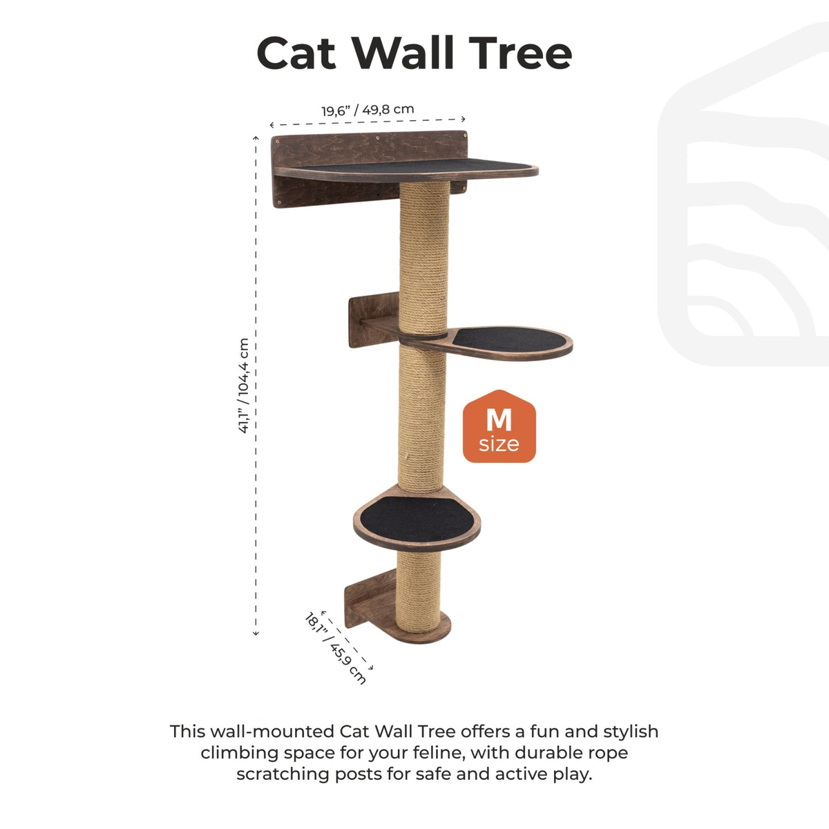 Medium Cat Tree – Dark Walnut