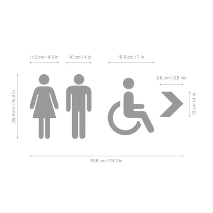 Toilet Sign, Toilet Door Sign, Toilet Direction, Bathroom Sign, Office Sign, Restroom sign,  WC Sign, School Toilet Sign - SKU:REBI