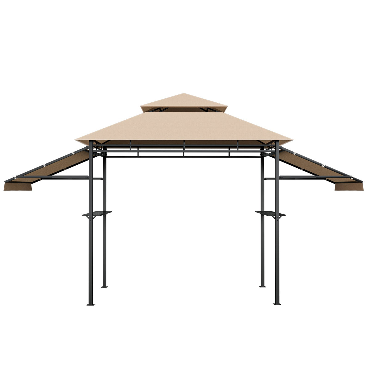 13.5 x 4 Feet Patio BBQ Grill Gazebo Canopy with Dual Side Awnings