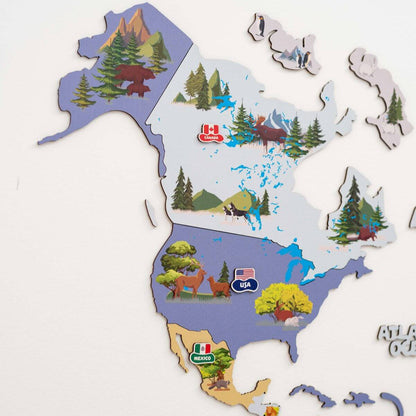 Nursery World Map Indigo