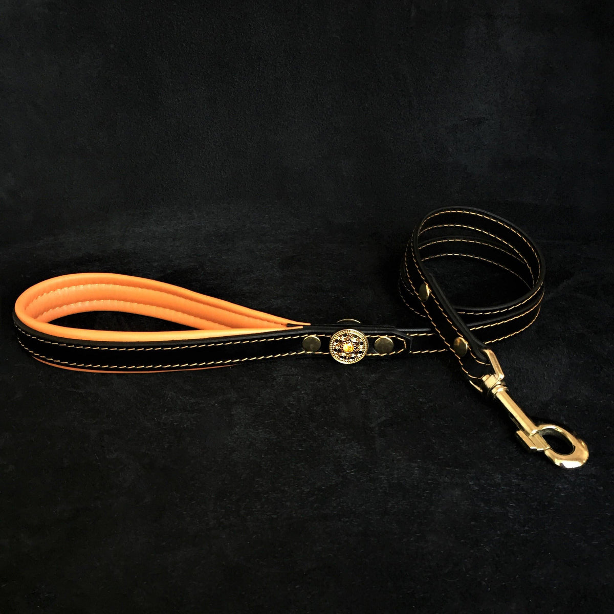 ''Bijou'' harness Black & Orange for big dogs