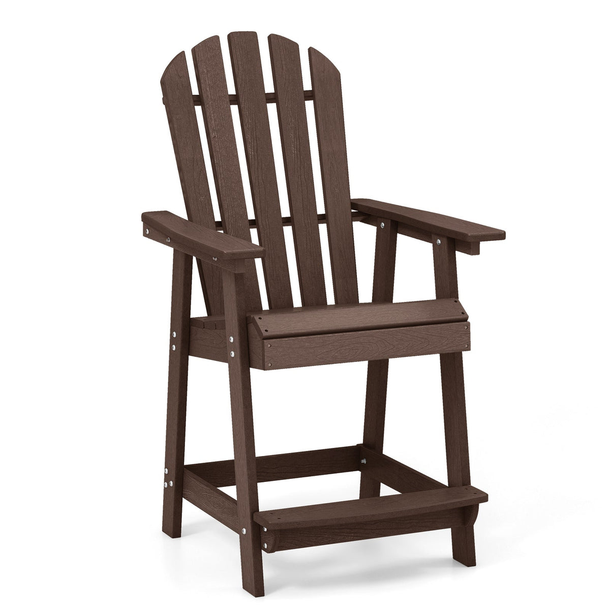 HDPE Patio Chair with Armrest and Footrest for Indoor Outdoor