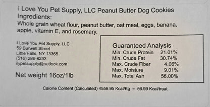 I Love You Pet Supply LLC Peanut Butter Dog Cookies - Only sold in New York State