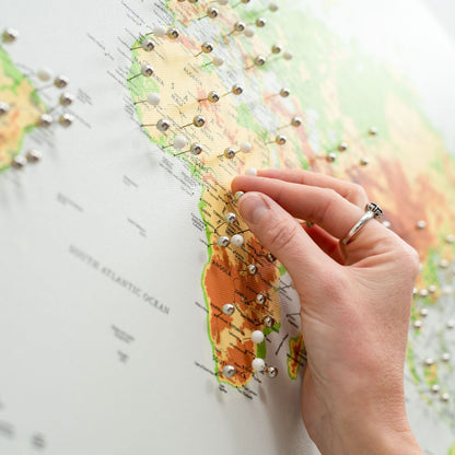 World Map on Canvas - Physical
