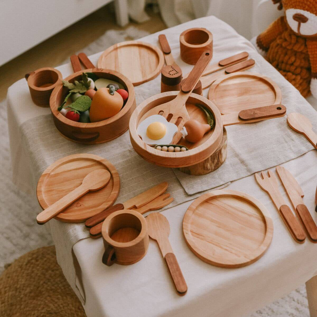 Wooden Play Kitchen Dishes
