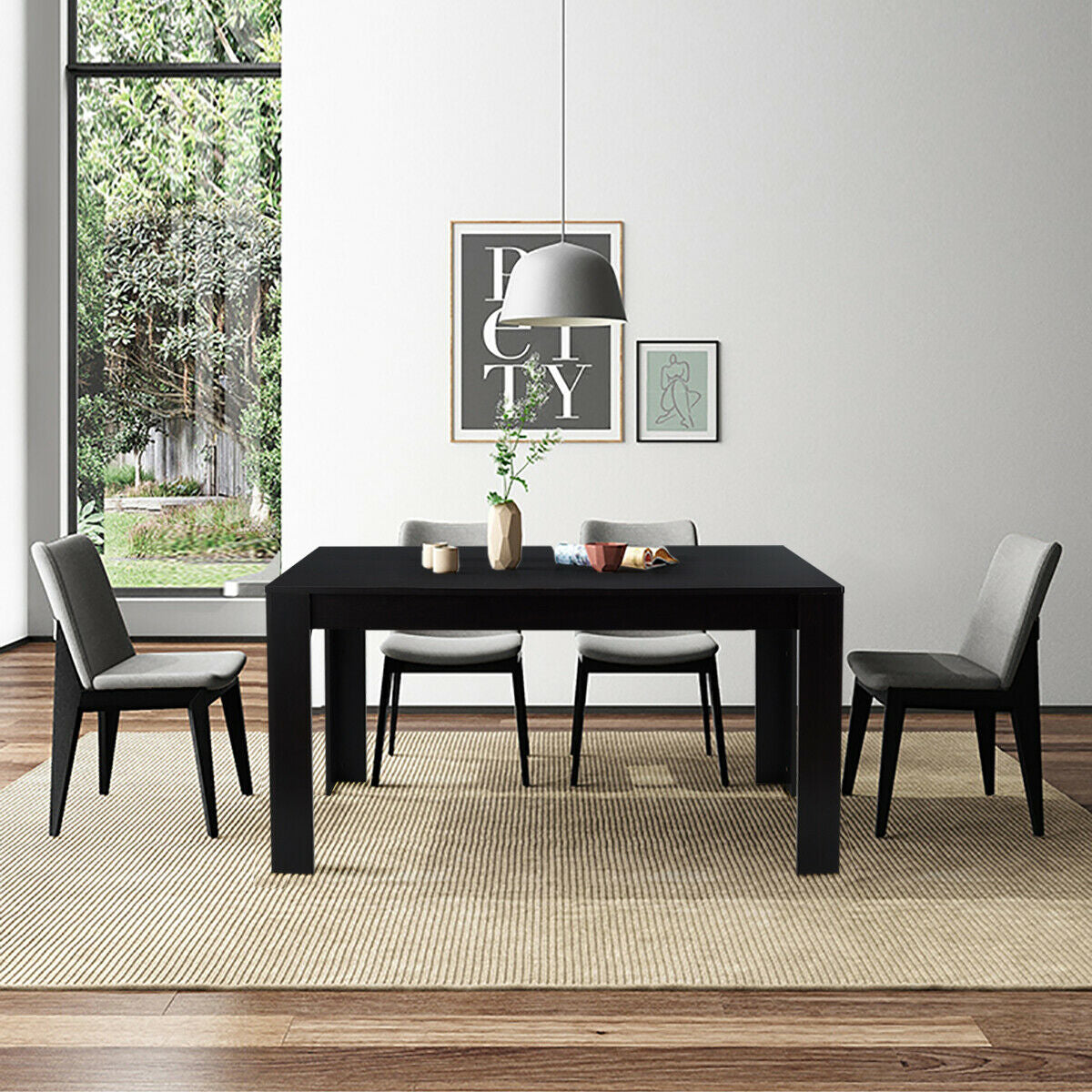 63 Inch Rectangular Modern Dining Kitchen Table