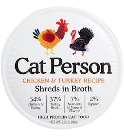 Cat Person Cat Shredded Chicken & Turkey In Broth 2.75oz