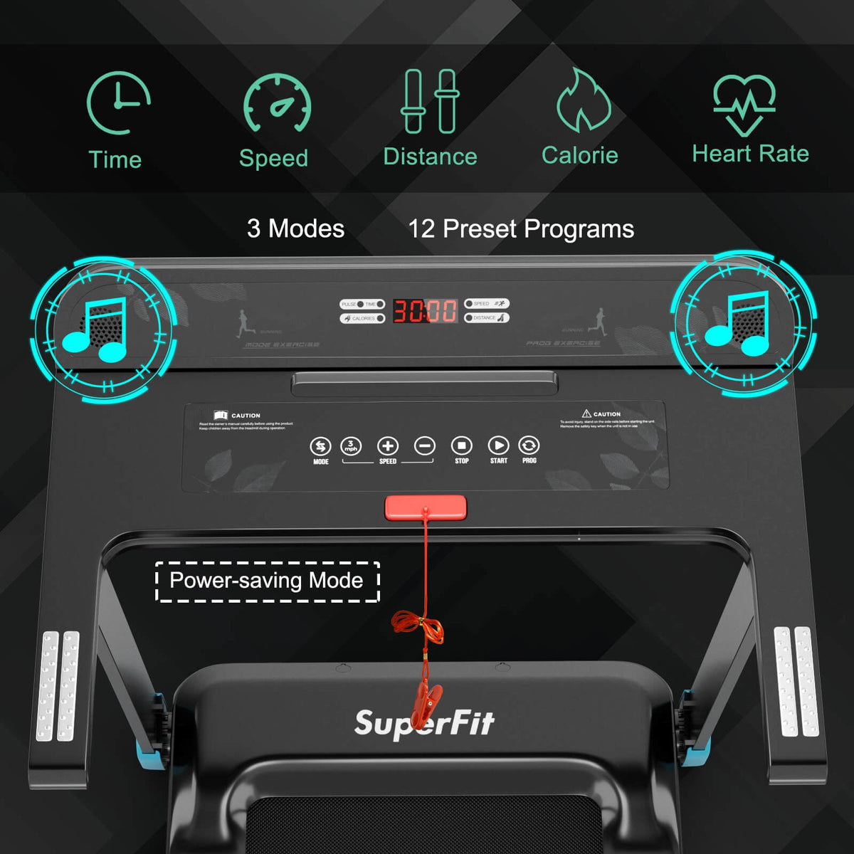 Folding Electric Compact Walking Treadmill with APP Control Speaker