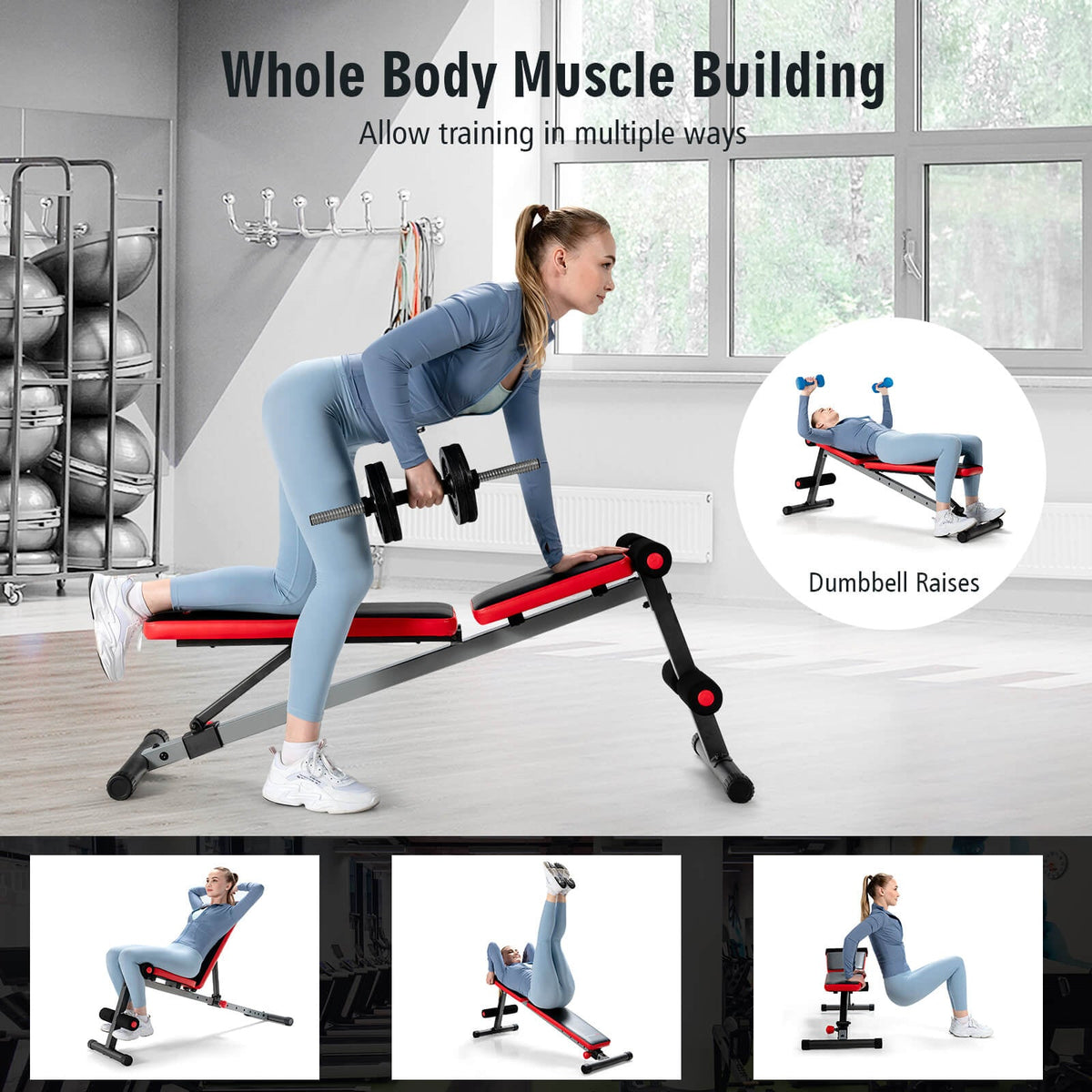 Multi-function Weight Bench with Adjustable Backrest