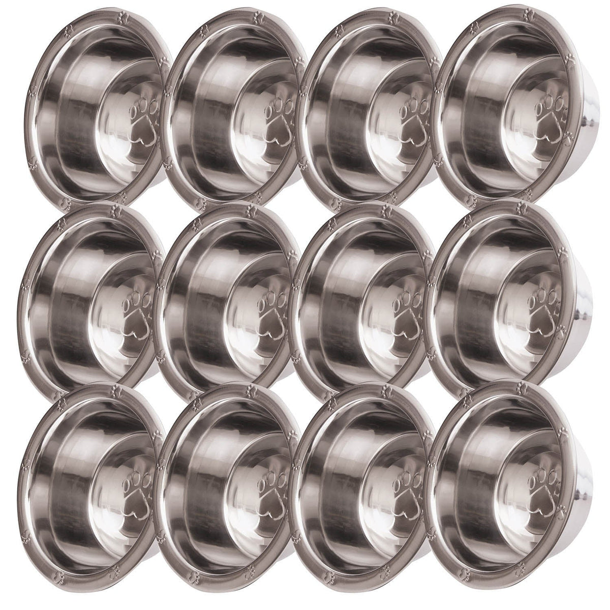 Jeffers Stainless Steel Embossed Wide-Lip Food & Water Pet Bowls