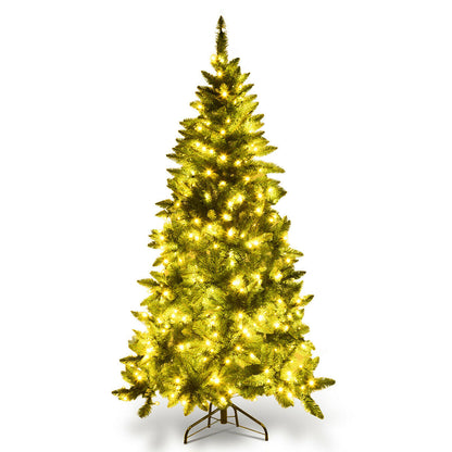 Pre-Lit Artificial Half National Christmas Tree with 8 Flash Modes