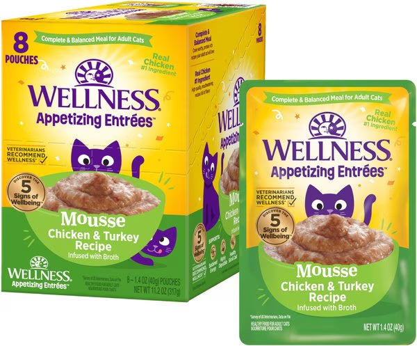 Wellness Appetizing Entrees Chicken & Turkey Mousse Cat (1.4oz)