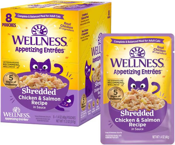 Wellness Appetizing Entrees Shredded Chicken & Salmon Cat (1.4oz)