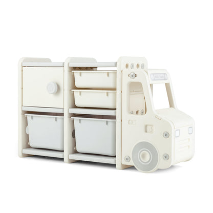 Toddler Truck Storage Organizer with Plastic Bins