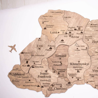Wooden Map of Ukraine Terra