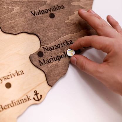 Wooden Map of Ukraine Multicolor