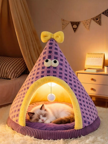 Cute Cartoon Style Pet Nest with Hanging Ball