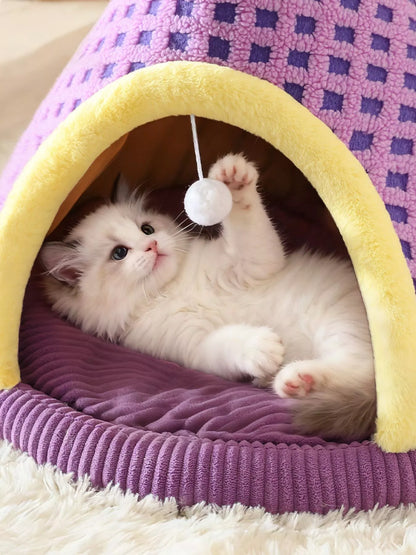 Cute Cartoon Style Pet Nest with Hanging Ball