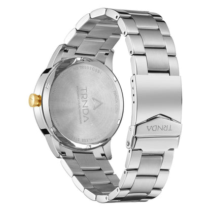 TRNDA TRENDY STAINLESS STEEL MEN'S WATCH - TIMELESS GOLD & SILVER FASHION STATEMENT