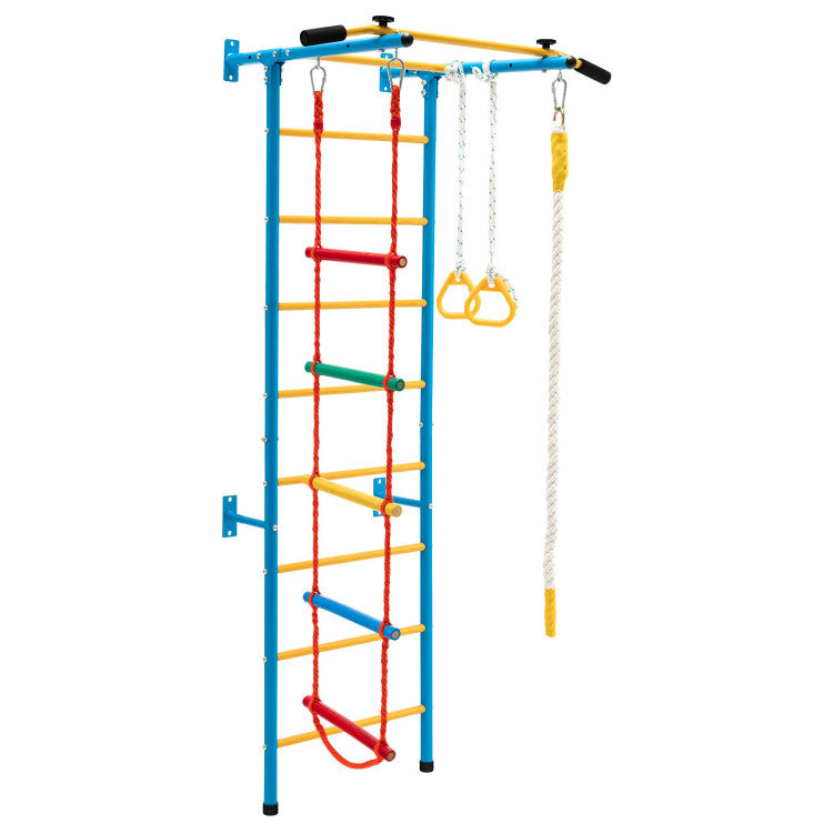 5-in-1 Swedish Ladder with Folding Baby Play Mat for Solid Wall