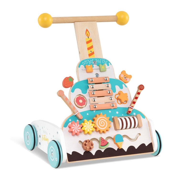 Wooden Baby Walker and Large Infant Playpen Bundle