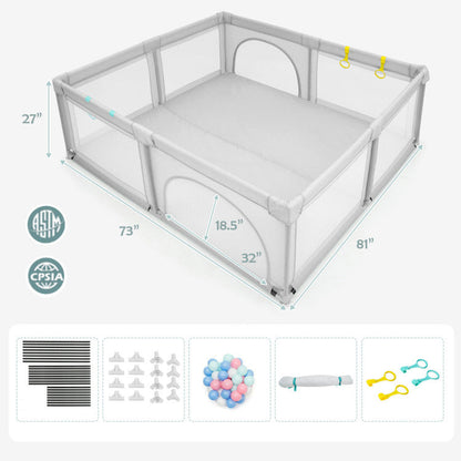 Wooden Baby Walker and Large Infant Playpen Bundle