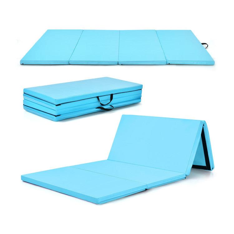 Yoga Set: 4-Panel Gymnastics Mat + Gymnastic Training Parallel Bars