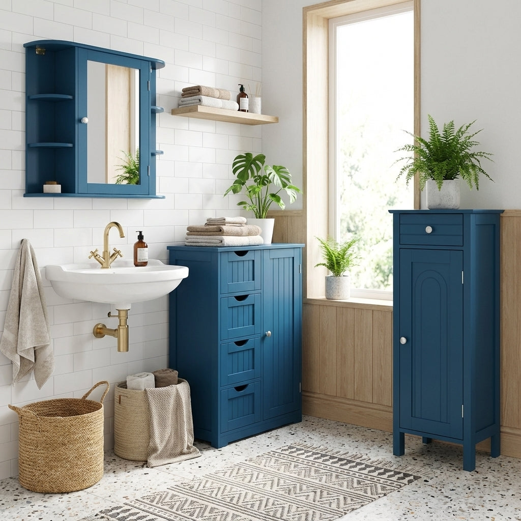 Bathroom Cabinets - Prussian Blue Collection