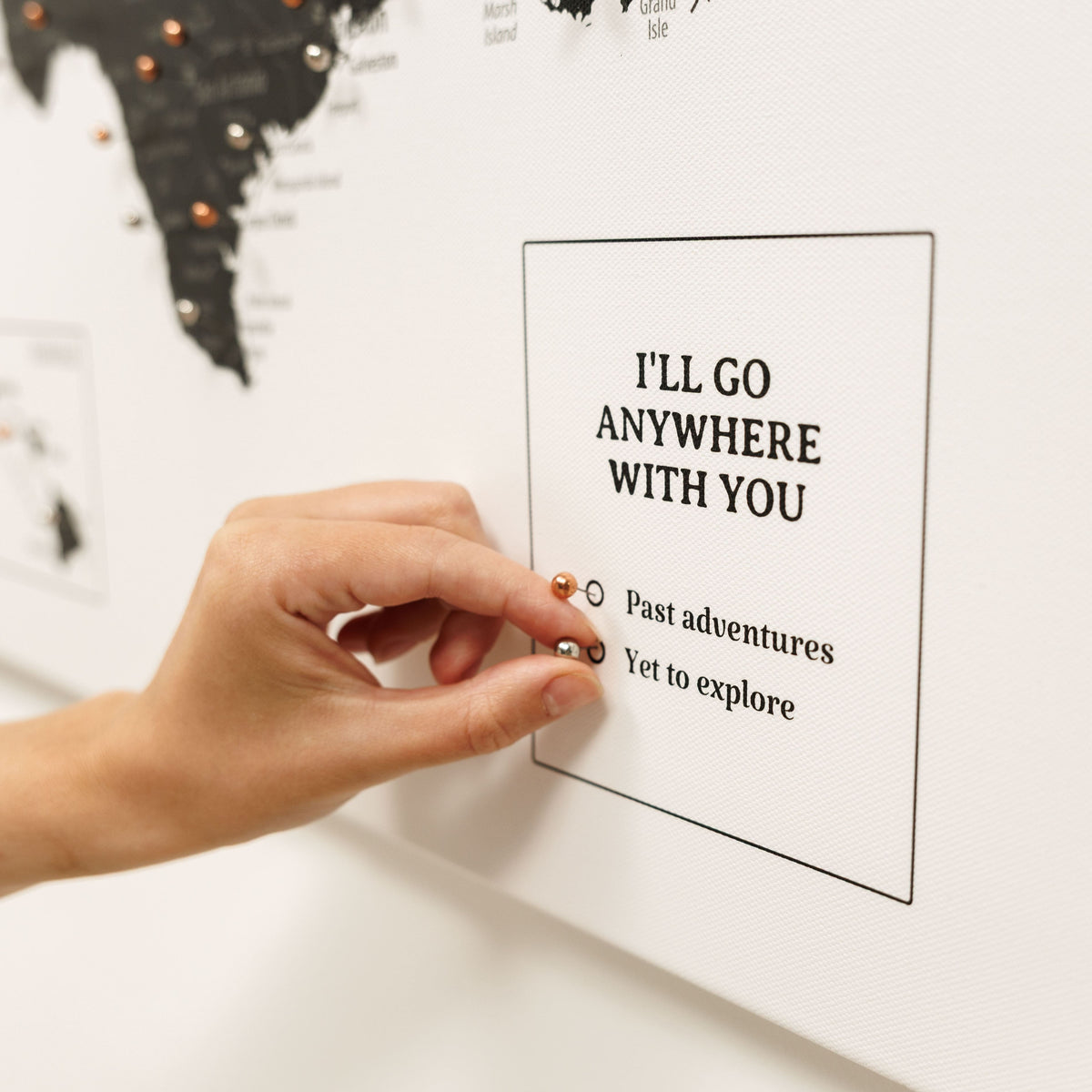 Wooden Canvas USA Map - Onyx