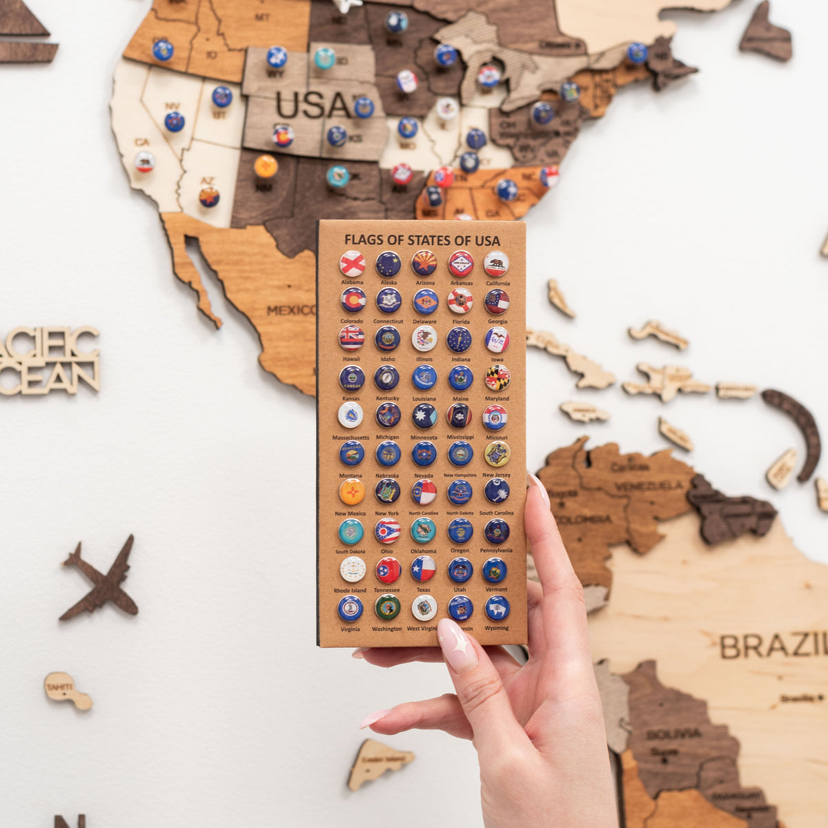 USA Flags Push Pins