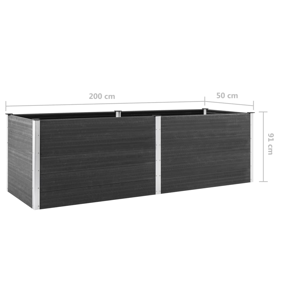 vidaXL Raised Garden Bed Raised Flower Bed Plant Box Outdoor Planter Gray WPC