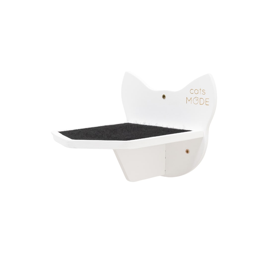 Wooden Cat Step - White