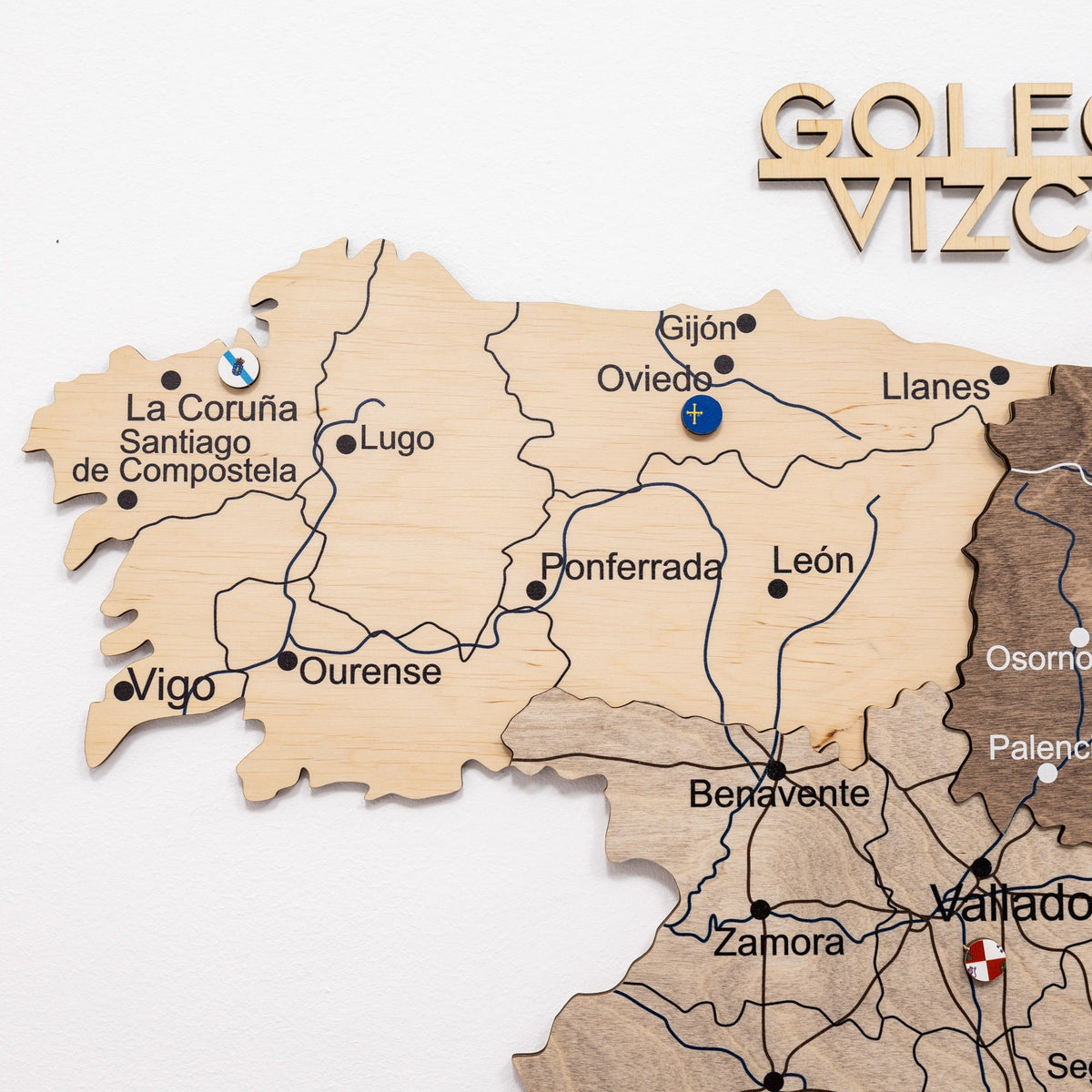 Wooden Map of Spain – Multicolor