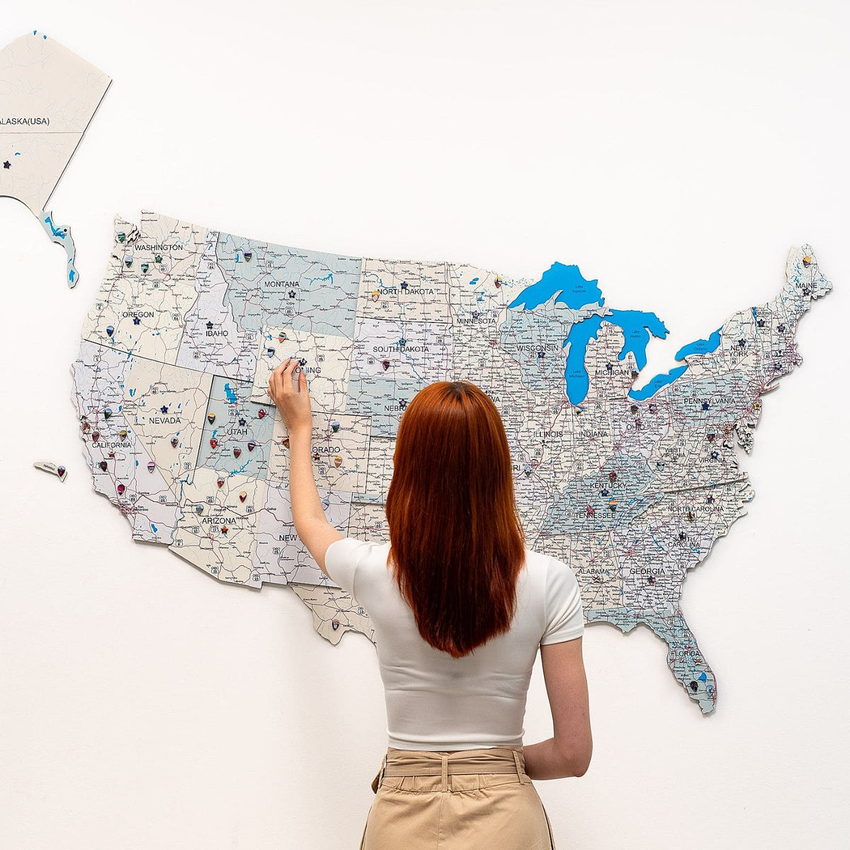 Wooden USA Map